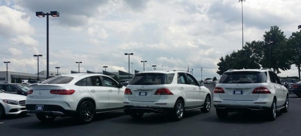 Photo Comparison Of The 2015 Mercedes Benz Ml350 Vs 2016 Gle350 Suv Vs 2016 Gle450 Amg Sport